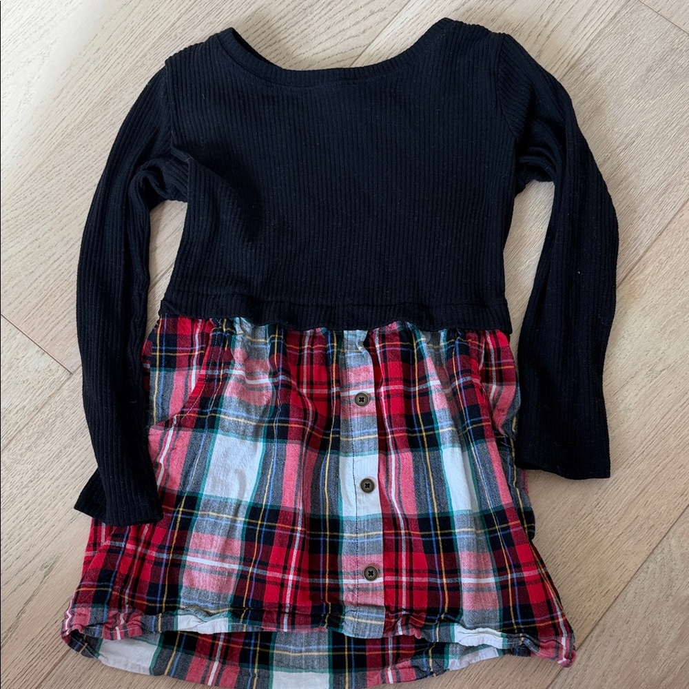 Old Navy Black and Plaid Kids Dress
